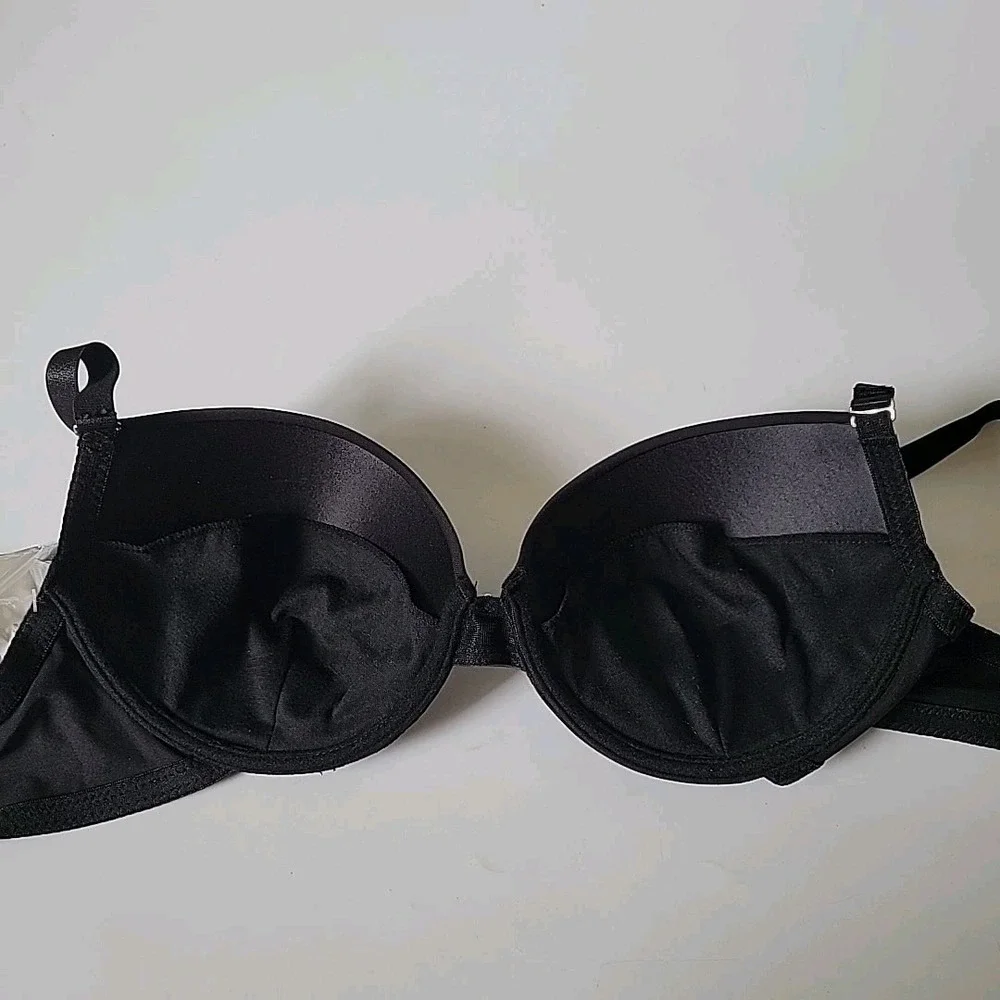 Rhonda Shear Va Va Voom Convertible Push‎ Up Bra 34DD Black 81985 Basic Neutral
